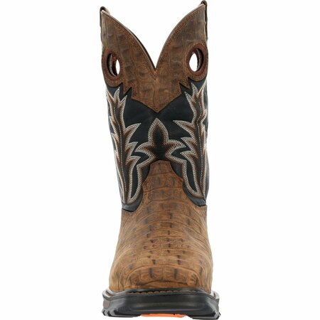 Durango Maverick XP Steel Toe Western Work Boot, BROWN GATOR PRINT/BLACK, M, Size 10 DDB0456